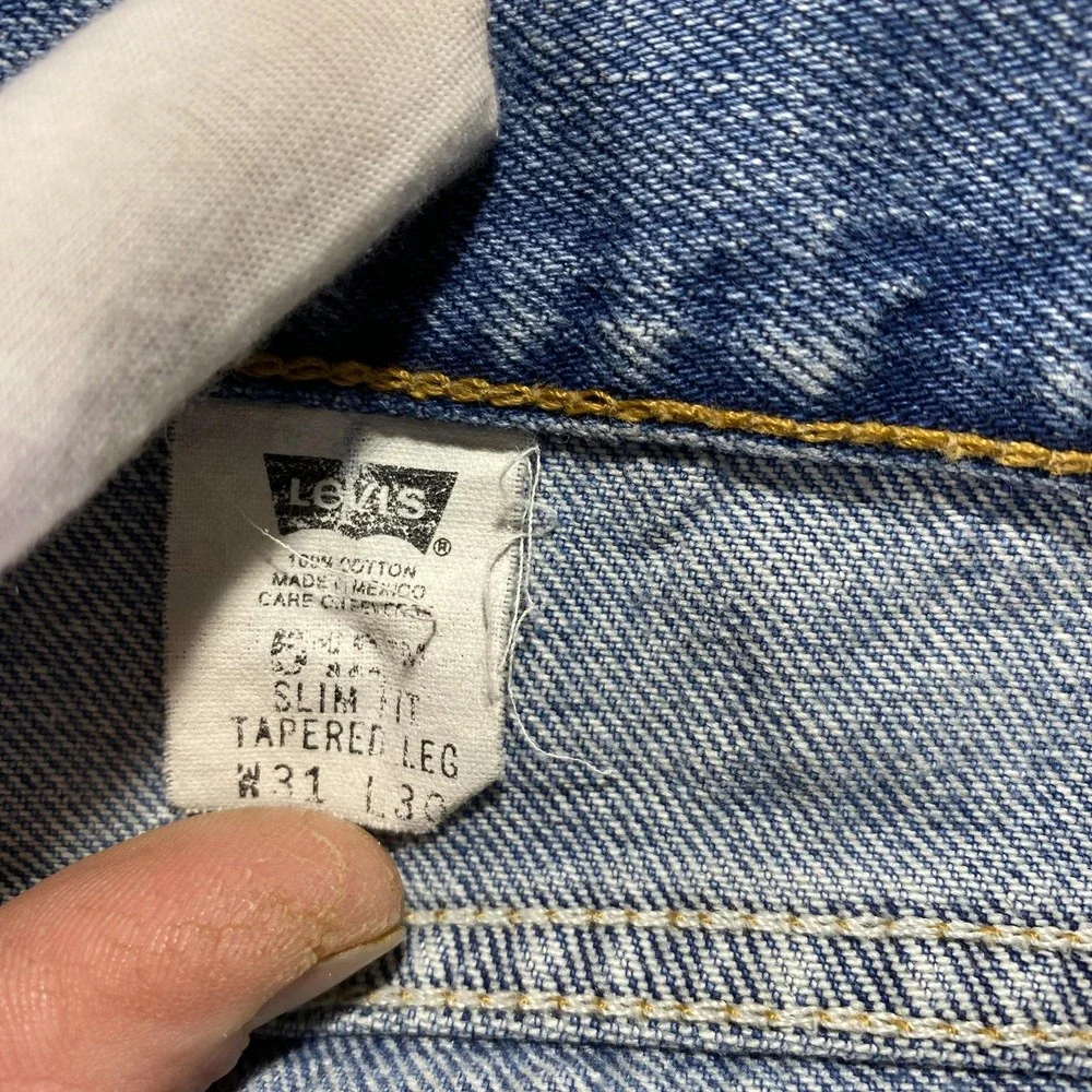 Vintage Levis 511 Jeans Mens 31x32 Blue Denim Slim Fit Tapered‎ Leg Zip Fly